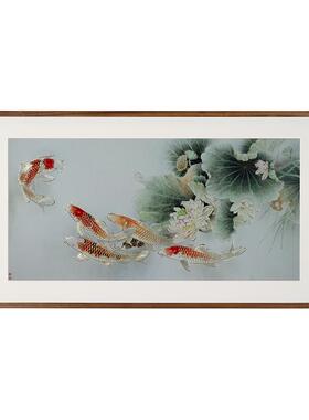 铜师傅铜雕画《锦鲤欢荷》