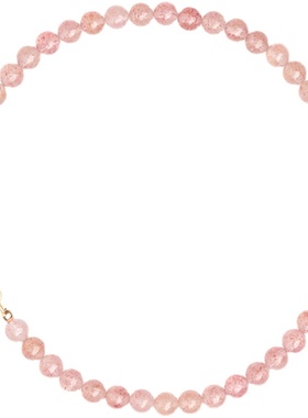 招桃花草莓晶女粉水晶极细手链