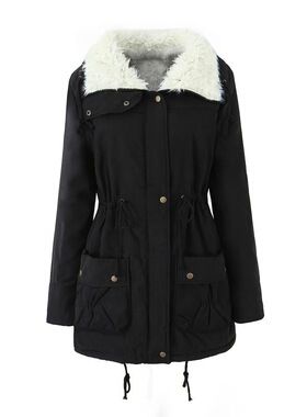 P 12098 Hood Loose Trench Coat with Fur Colr 连帽宽松风