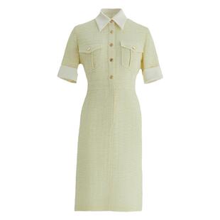 OBEG欧碧倩小香风收腰连衣裙女春高知穿搭淡颜系裙子10481103