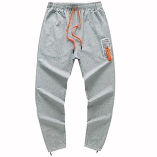 男士裤子春秋冬季新款宽松束脚裤男高街百搭加绒卫裤运动休闲长裤