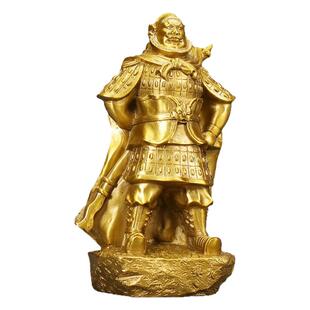 张飞黄铜全铜摆件工艺品人像客厅玄关装饰品办公室店铺桌面铜摆饰
