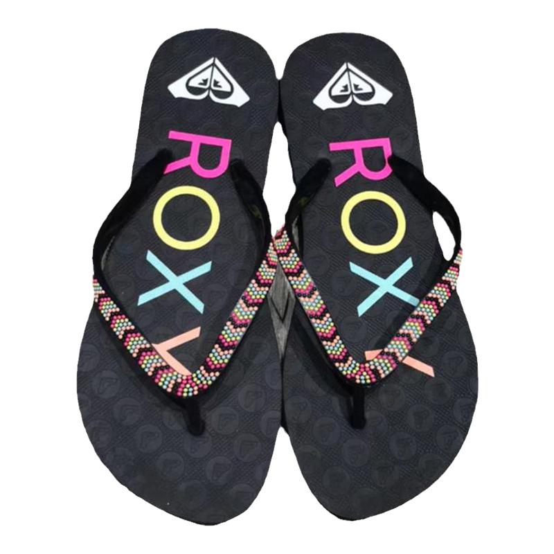 ROXY专柜2025年女士彩钻时尚速干沙滩橡胶平底防滑百搭简约现货