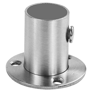 304不锈钢圆管法兰座衣柜挂衣杆固定座圆形晾衣杆底座钢管座配件