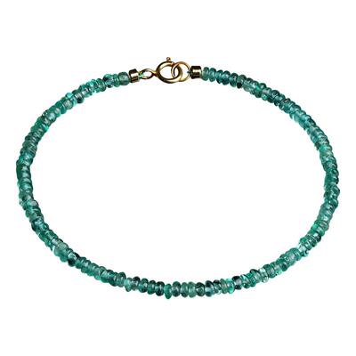 素面祖母绿手链女18k金经典百搭