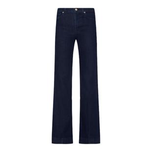7 For All Mankind女春夏新款高腰时尚深蓝阔腿喇叭牛仔裤FLARE