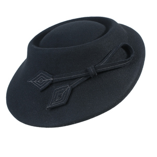 HATSUP英伦贵族羊毛礼帽秋冬毛呢异形呢帽优雅复古气质贝雷帽女帽