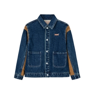 Levi's李维斯童装儿童牛仔外套2025秋季新款大童男童拼色夹克上衣