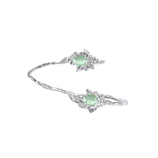 清爽潮流风！原创绿洲系列手镯绿猫眼石高级冷淡风中性手环