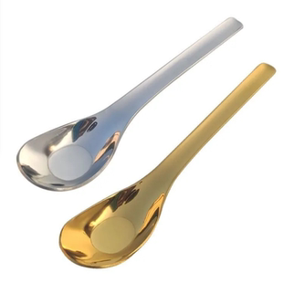 不锈钢勺子长柄儿童 勺子成人吃饭汤匙汤勺家用调羹316平底元宝勺