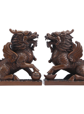 麒麟瑞兽紫铜工艺品家居饰品