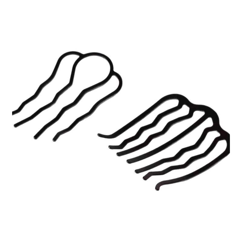 盘发神器四齿插梳发梳U形发夹