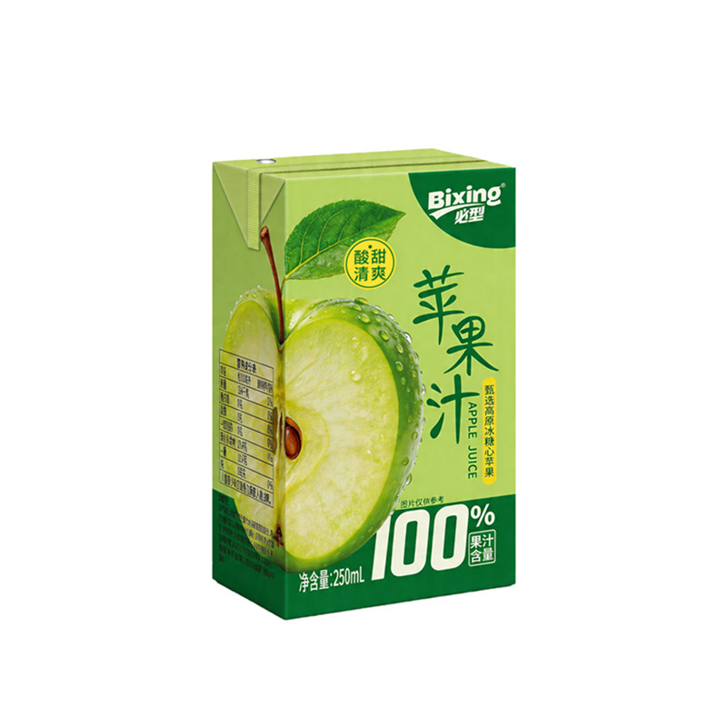 必型苹果汁纸盒含量苹果汁250ml健身运动早餐果汁家庭整箱装饮品