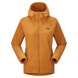 伯希和户外抓绒衣女Polartec Micro轻量化保暖连帽长袖摇粒绒外套