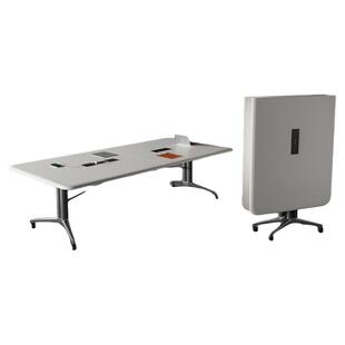 德国吸塑折叠会议桌可移动餐桌长条办公桌拼接桌子带轮子轻奢书桌