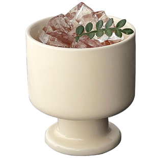 小众复古咖啡杯高脚杯马克陶瓷杯纯色咖啡杯高档精致拉花杯茶杯