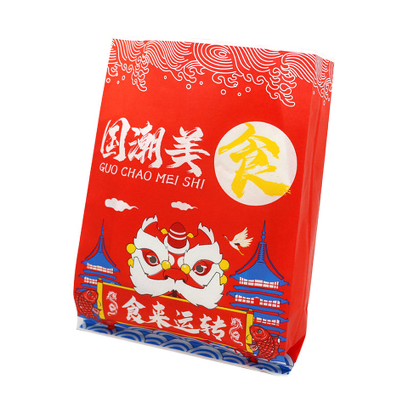 国潮风小吃防油纸袋包装袋薯条鸡点心包装盒/包装袋/