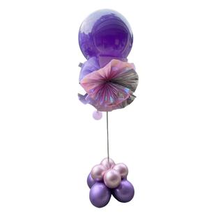 马卡金属紫36寸气球立柱可伸缩支架商场服装店开业周年庆装饰布置