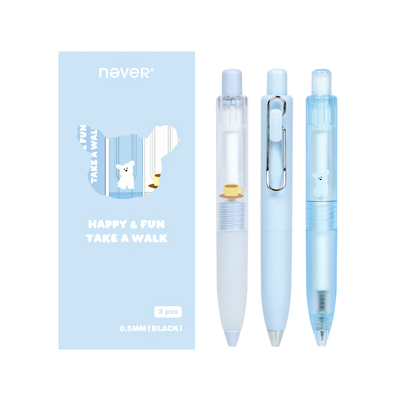 never新款口袋笔st头按动中性笔