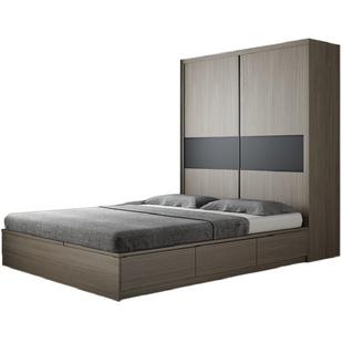 实木多层板榻榻米床衣柜一体小户型卧室现代简约塌塌米储物儿童床