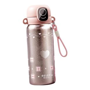 物生物指纹解锁密码水杯儿童上学专用生日礼物学生纯钛吸管保温杯