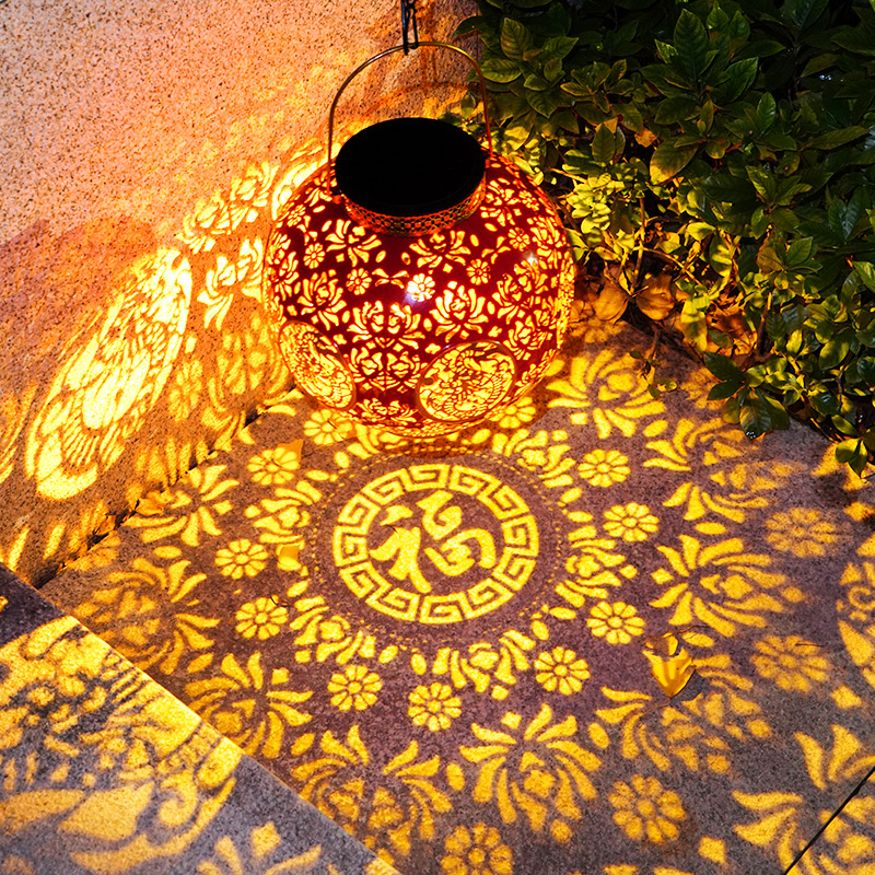 红灯笼2025新款太阳能户外庭院灯新年春节装饰龙年挂饰阳台小灯笼