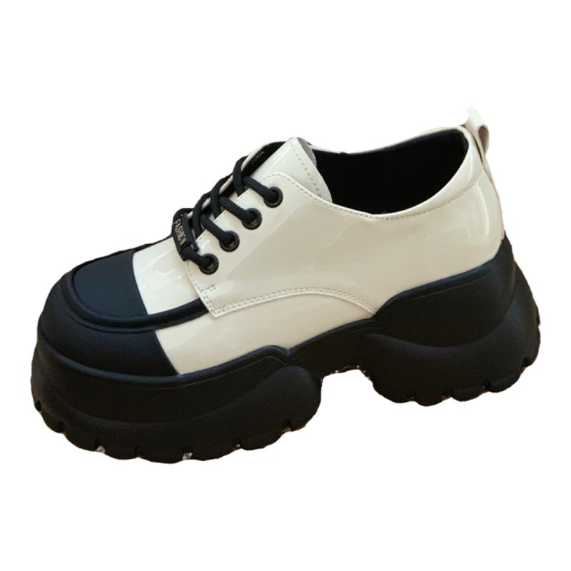 英伦风小皮鞋女2025新款春秋小个子厚底7cm松糕玛丽珍单鞋乐福鞋