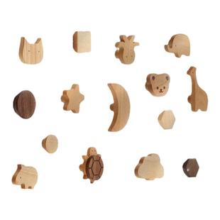 儿童房衣柜门拉手免打孔橱柜单孔粘贴柜门卡通抽屉实木衣柜把手