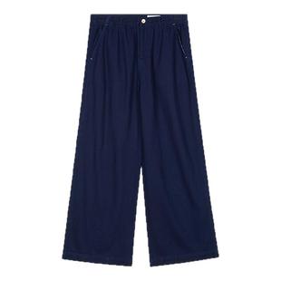 klee klee25春夏女装靛蓝休闲小个子百搭宽松直筒牛仔裤K0251PA29