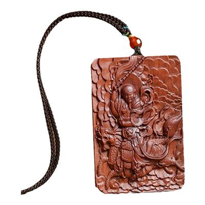 天然枣木雷祖大帝雷神吊坠