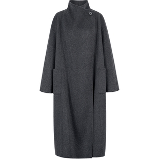 衣香丽影灰色羊毛大衣女中长款2025冬装新款轻奢羊绒双面呢子外套