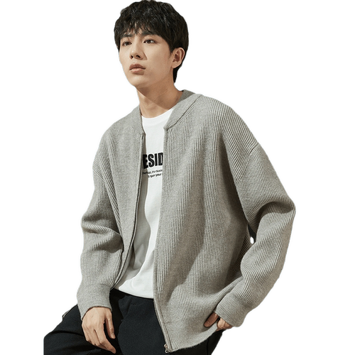 唐狮2025男毛衣针织开衫秋季外套男士高级感复古毛衫拉链毛衣潮