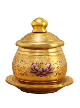 纯黄铜莲花佛前圣水杯供杯