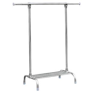 不锈钢晾衣架家用落地晒被子单杆式卧室挂衣架伸缩凉衣杆阳台定制