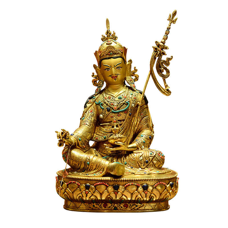 释迦族手工制作莲花生大士铜像