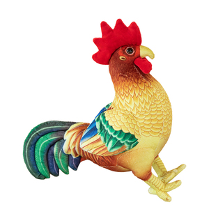 香阁阁可爱卡通大公鸡毛绒玩具公仔大红冠大公鸡玩偶彩绘公鸡娃娃