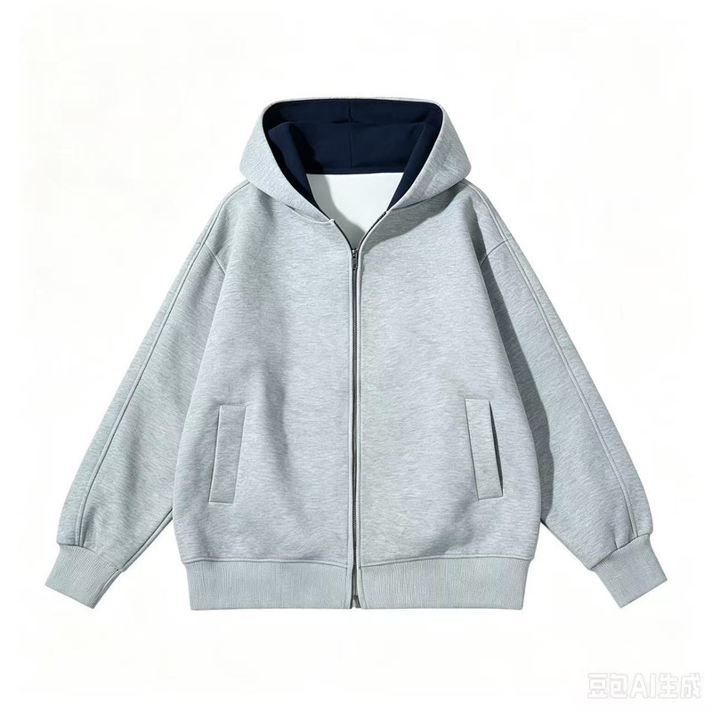 情侣款撞色连帽开衫卫衣春秋新款宽松大码外套青年休闲拉链上衣