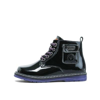 泰兰尼斯女童马丁靴真皮黑色小童