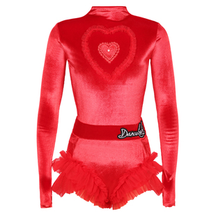 Dancebaby拉丁舞服2025新款少儿女童丝绒套装练功服表演服DAS840