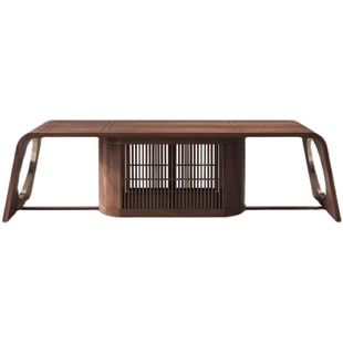 新中式茶桌2026新款高端客厅家用实木办公室茶台胡桃木禅意茶室