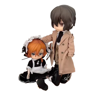 现货D妹D男Bjd ob11男12分妖精素体娃娃衣双排扣四色短款风衣