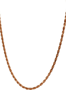 s925纯银麻花扭绳链1m18K金色