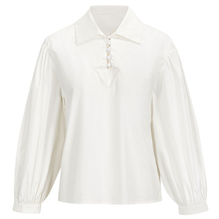 sincethen 福富月同款法式白色衬衫内搭打底上衣感设计衬衣女秋冬