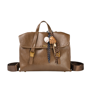 Disney/迪士尼雅丹风双肩包复古植鞣皮斜挎背包女秋冬新款公文包