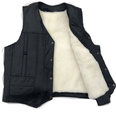真皮马甲男皮毛一体背心秋冬季