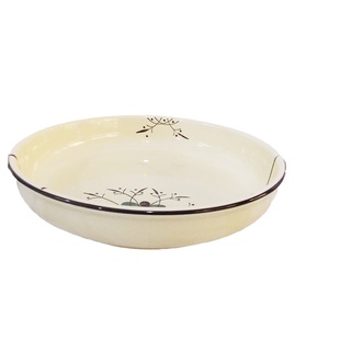 陶瓷圆形深盘家用耐摔加厚餐厅餐具中式汤盘蒸菜沙律矮碗小龙虾碟