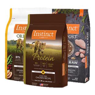 【防伪可查】Instinct天然百利高蛋白成猫粮无谷鸡生鲜鸡试吃幼猫