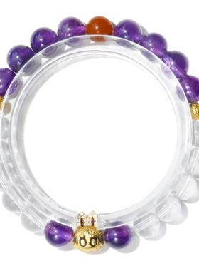 脉能晶石|上岸锦鲤紫水晶白水晶