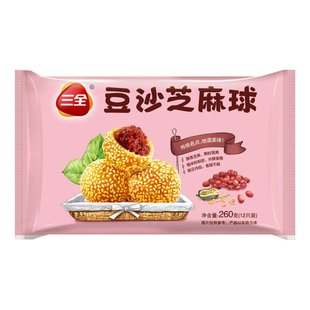 三全芝麻球豆沙馅早餐半成品麻团商用批发麻球麻圆速冻油炸小吃
