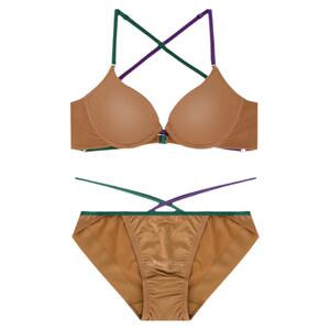 韩国秋季女士内衣文胸套装前扣美背无痕纯棉透气少女光面薄款胸罩